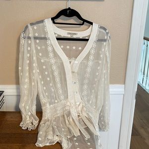 1060 Sherman Blouse, Sheer, embroidered beautiful blouse